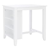 Powell White Conolly Counter Height Space Saving Dining Table with Storage Shelves