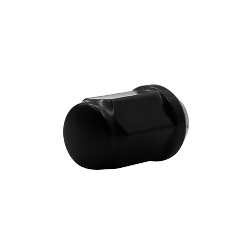 Image of 1 /2-20 Black Closed End Bulge Acorn Lug Nuts, 1.38 inch Tall 3 /4 inch Hex, 20pcs Cone Seat Lug Nuts