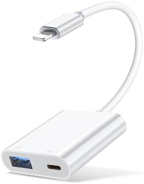 Lightning-auf-USB-Kamera-OTG-Adapter für iPhone 14,USB-3.0-Kabel-Buchsenadapter mit Ladeanschluss, unterstützt Kartenleser, Flash-Laufwerk, Game-Controller, kompatibel mit Lightning-Port-Geräten