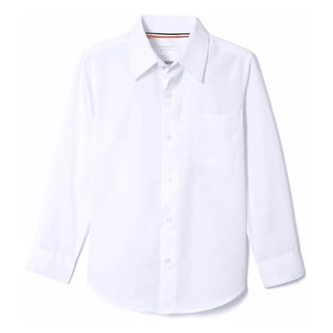 French Toast Boys' Expandable Collar Button Down Dress Shirt with Long Sleeves (Standard & Husky), White, 14 Cover