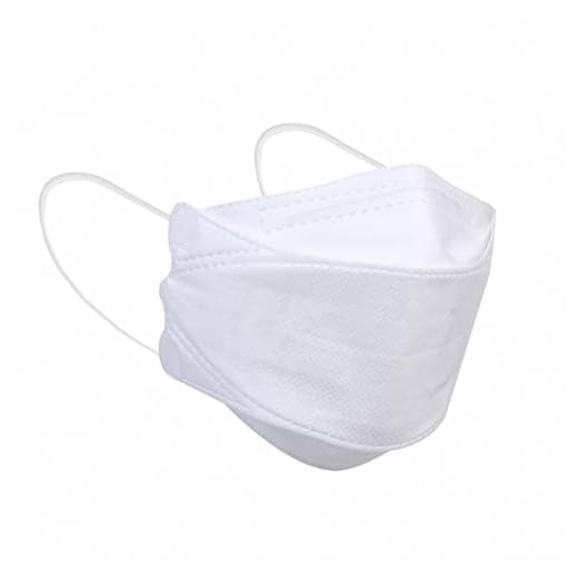 Máscaras KF94 coloridas para adultos, 4 camadas tipo peixe 3D Designs KF94 Máscaras faciais para proteção facial (10 peças, brancas)