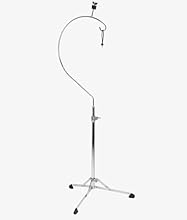 Suspension cymbal stand with hanging cymbal mount Fits up to a 24” diameter cymbal Light weight flat base tripod Secondary cymbal mount post holds up to a 16” diameter cymbal Perfect for concert band, pep band, and pit percussion situations