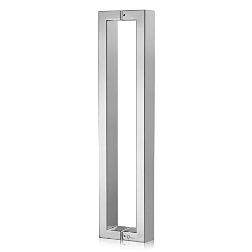 TOGU TG-R3825 450mm/18 inches Solid Standoffs Heavy-Duty Stainless Steel 304 Back to Back Push Pull Door Handle for Solid Wood, Timber, Glass, and Metal Doors, Mirror Polished Chrome Finish
