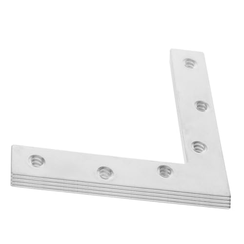NAMOARLY L-Shaped Flat Angle Bracket Stainless Steel 2mm Thick Flat Metal Plates Brackets for Wood 4pcs