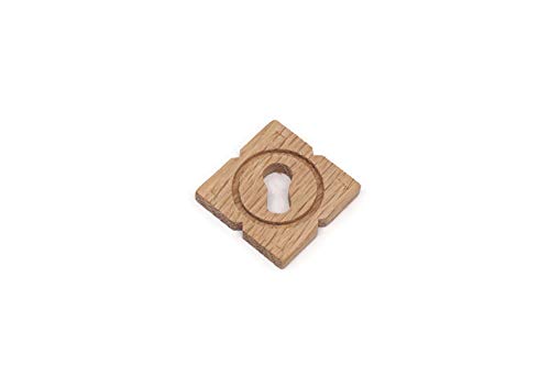 Keyhole Cover Plate Wood Keyhole Cover 1 3/4” Cabinet Keyhole Plate Cover Furniture Lock Cover Escutcheon Keyhole Cover Antique Furniture Locks Oak Wood Chest – Furniture – Cabinet Lock Cover - Thumbnail 2