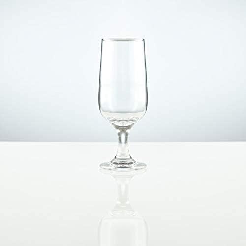 Miniatura 3 de Juego de vasos de cerveza con pies, forma de flauta, 6 vasos de cerveza gruesos para cerveza Ale, Pilsner y cerveza artesanal, piña coladas, bebidas