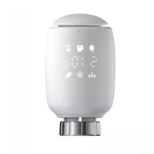 Marchfunny Termostato inteligente de radiador para control de aplicación ZigBee, rango preciso de 5 a 30 °C, control de voz, programación semanal, calefacción silenciosa, protección contra congelación