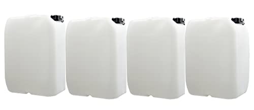 4 PACK - 25 Litre Plastic Jerry Can with T/E Cap for camping, caravanning, boating water transportation and storage