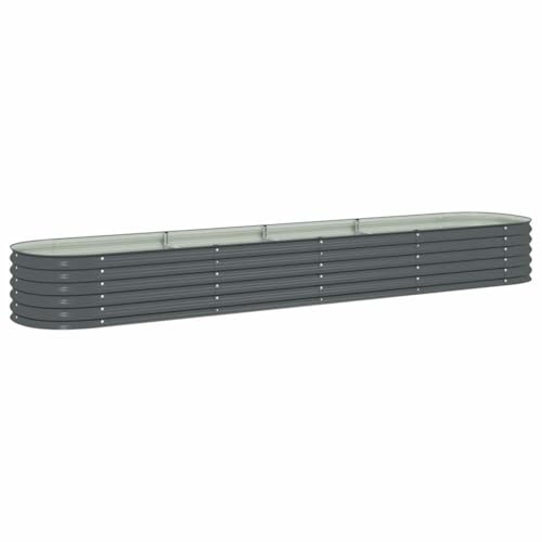 vidaXL Chic Steel Planter, Trendy Garden Decor, Sleek Elevated Flower