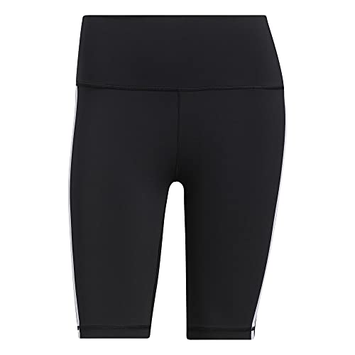 Adidas Womens Believe This 2.0 3-Stripes Short Tights Black/White Small