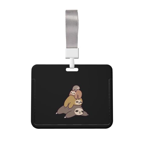 名札ケース かわいい ナマケモノ ネームホルダー 名刺ホルダー IDカードケース パスケース IDカードケース おしゃれ カードホルダー バッジホルダー 首掛け 吊り下げ名札 定期入れ 名刺入れ 旅行用品 学生証 贈り物