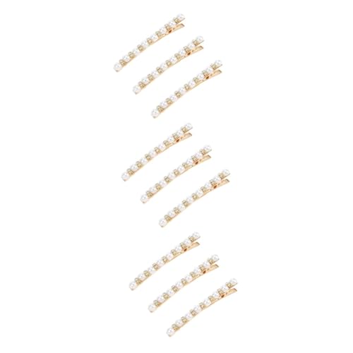 Pince à cheveux frange en perles et strass pour coiffure de mariage : lot de 9 barrettes