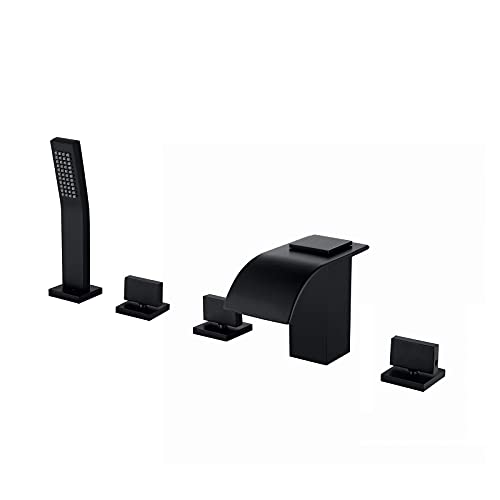 Robinet de Baignoire Cascade de Style Moderne et Finition Noire Mate