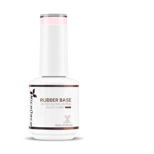 Nicedeco 4 en 1 Base Rubber para Uñas Esmaltes Semipermanentes en Gel Base de Caucho UV/LED Soak-Off Colores Vibrantes y Duraderos Nail Art Manicure Salon DIY Vegano 15ML 62
