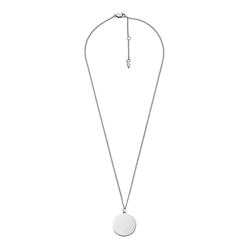 Finitura: lucido Fossil Collana Da Donna Drew, Lunghezza: 460mm+55mm, Larghezza: 21.5mm, Altezza: 21.5mm Collana In Acciaio Inox Argento, JF04384040