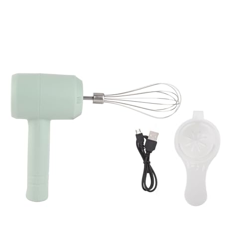 Batidora Eléctrica de Mano, Batidor Recargable Inalámbrico Portátil para Hornear Pasteles, Cocina Mezcladora de Crema (Cian claro)