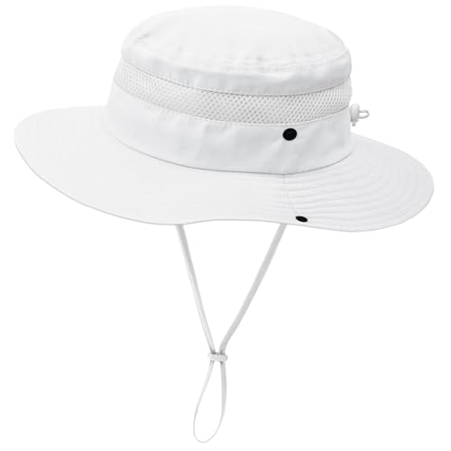 Image of Outdoor Kids Sun Hat for Boys Girls Wide Brim Mesh Bucket Hat UPF 50+ Sun Protection Breathable Summer Fishing Safari Hat