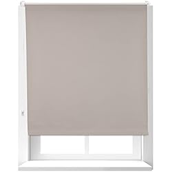 Persianas Aluminio Termico Relaxdays Estor Opaco Térmico sin Taladrar, Poliéster-Aluminio-Plástico, 160x106 cm, Marrón