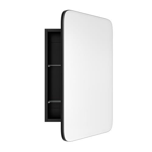 Image of AGDULL Medicine Cabinet with Frameless Mirror, 14 inchx18 inch Wood Cabinet Box