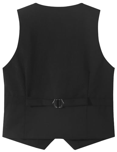 Spring&Gege Boy's Formal Suit Vest Solid Dress Waistcoat Vest with Pockets, Size 4-14 Years2