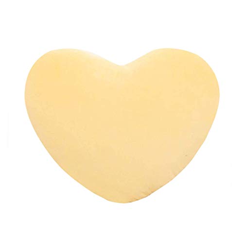 Plüschkissen in Herz-Form, Flauschig gefülltes Herzkissen Couchkissen Kuschelkissen für Hochzeit,Valentinstag & Verlobung für Kinder/Mädchen/Sofa/Autos /Schlafzimmer Größe 15/20/30 cm (gelb, 15*20CM) Cover