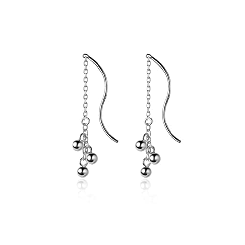 Argent 925 boucles d'oreilles rondes style haricot et chaine vague haut de gamme