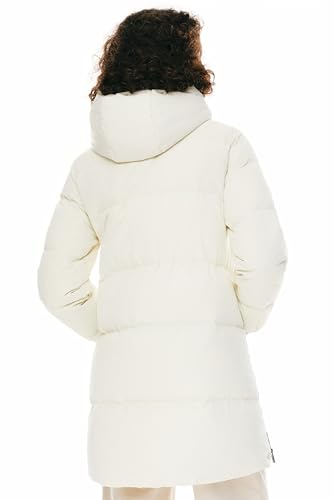 Orolay Women's Stylish Down Hooded Jacket with Two-Way Zipper Winter Down Coat Puffer Jacket A-line Coat2