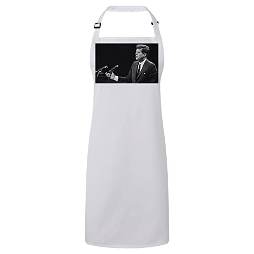 Tablier cuisine blanc JFK design vintage pour des barbecues conviviaux en famille