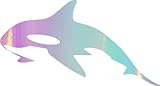 NBFU Killer Whale Orca (Holographic Opal Purple) (Set Of 2) Premium Waterproof Vinyl Decal Stickers For Laptop Phone Accessory Helmet Car Window Bumper Mug Tuber Cup Door Wall Decoration