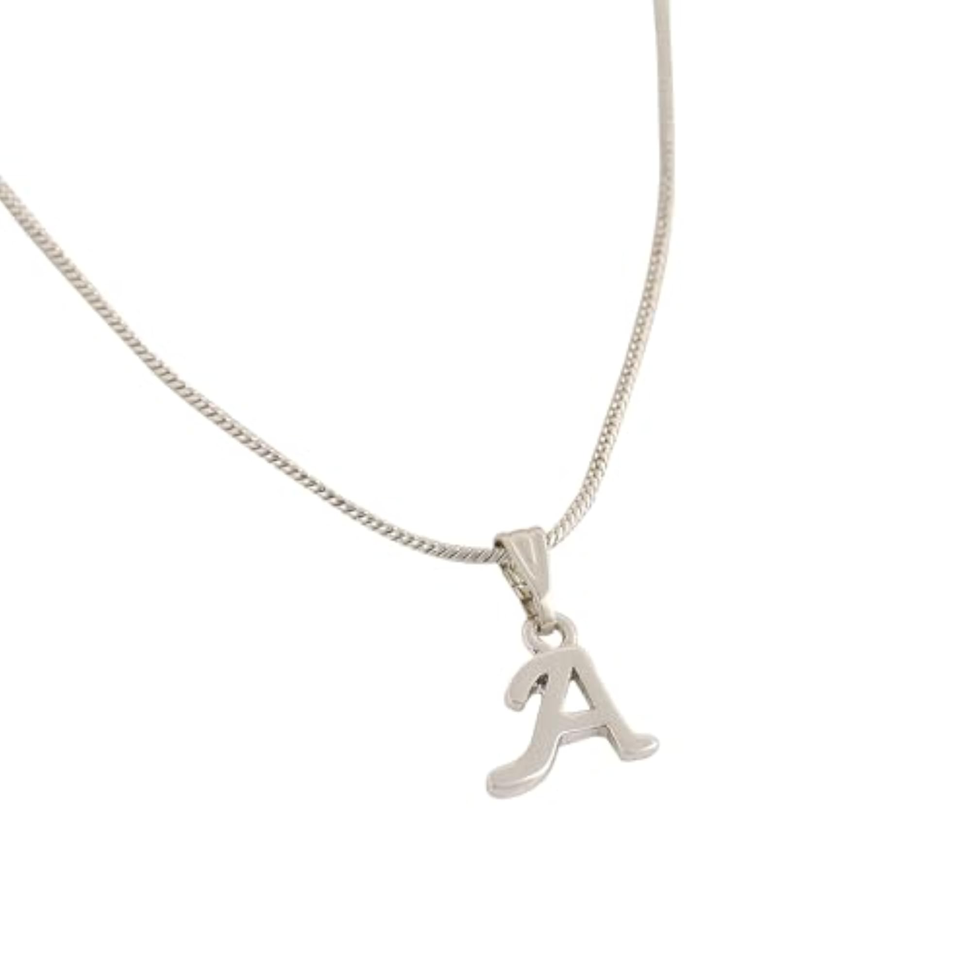Rhodium Plated Initial Letters Pendants for Women, Personalised Gift