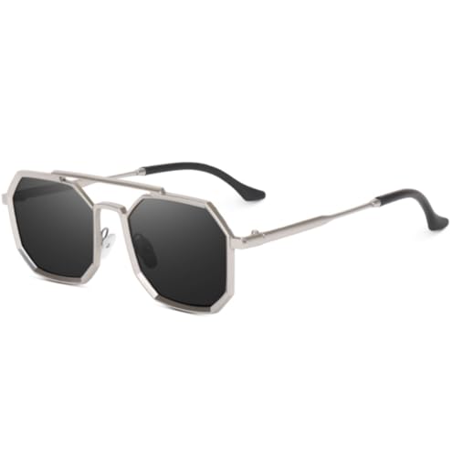Image of IFLASH Vintage UV Protection Retro Square Metal Body Sunglasses For Men & Women