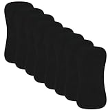 lazyrhino 8 Pack Baby Burp Cloths, Unisex for Boys and Girls, Super Absorbent and Soft Towel,Solid Color (Black)