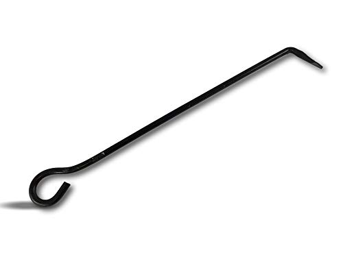 Tisonnier modèle acier peint noir 50 cm | Accessoire pour entretien poêle à bois barbecue chaudière cheminée feu | Pour braises bûches charbon de bois briquettes | Esthétique solide| Kibros 4SC0050T