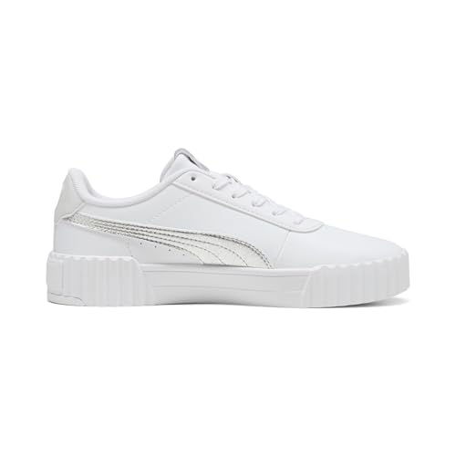 PUMA Baskets Carina 3.0 Metallic Whisper pour Femme, Blanc argenté, 37 EU, White Silver, 37 EU