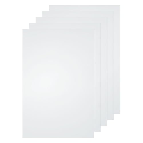 Image of HARFINGTON 5pcs Clear Plastic Sheets 12 inch x 8 inch x 0.02 inch Transparent Flexible PVC Sheet Panels with Protective Paper for Signs DIY Display Projects Craft Picture Frames Painting