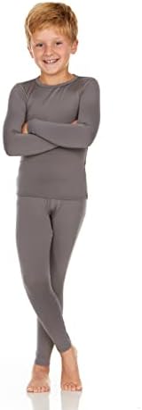 Thermajohn Boys Thermal Underwear Set for Kids Long Johns Underwear for Boys Thermal Top and Bottom Set for Winter (Grey, Medium)