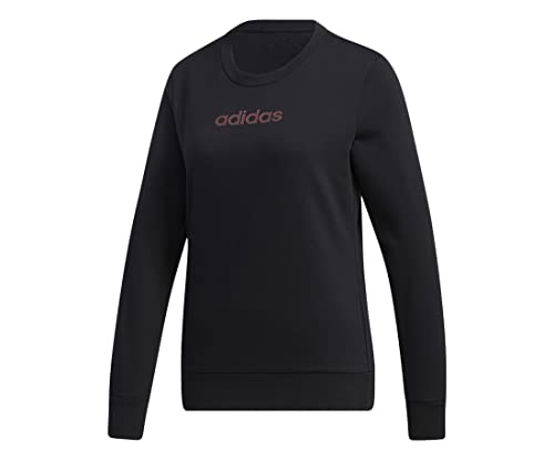 adidas Women's Essentials Branded Crew Sweatshirt, Black/Black, Medium