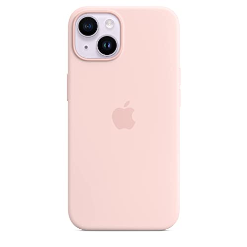 Image of Apple iPhone 14 Silicone Case with MagSafe - Chalk Pink