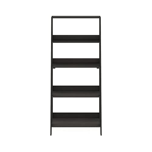 Image of Furinno Ladder Bookcase Display Shelf, 5-Tier, Espresso | 13 x 23.6 x 53.5, Open Frame Design Bookshelf, Display Storage Shelves, for Living Room, Home Office