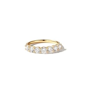 AGVANA Timeless Spark 1.2 Ct. Tw. Lab-Grown Diamond Eternity Band Ring in 14K Solid Gold Promise Anniversary Wedding Band Ring | Stackable Rings for Women (D-E Color, VS Clarity)