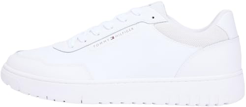 Tommy Hilfiger Th Basket Core Lite LTH Fm0fm05713 Chaussures Basses pour Homme, White, 46 EU