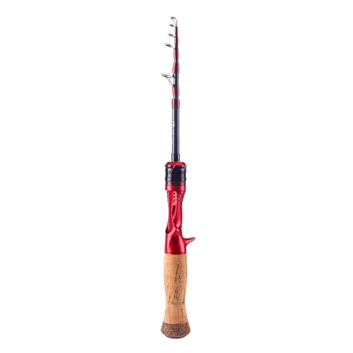 渓流竿 投げ竿 釣り竿 fishing rod 振り出し竿 短竿 釣り竿 仕舞38cm 携帯に便利 緑色 赤色 1.5m 1.68m UL 30Tカーボン 海釣り ちょい釣り (1.68m,赤い銃柄)