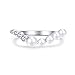 KnBoB Anillos de Mujer Plata 925 Anillo Curvada Circonita Perla Regalo de Joyería para Pareja Talla 15
