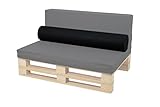 Cojines Microfibra para Sofa DE PALETS (Rulo, Negro, 120x80cm)