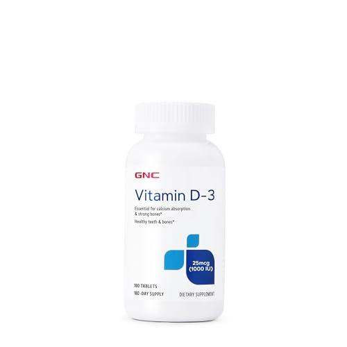 GNC 1000 IU Vitamin D3 180 Tablets