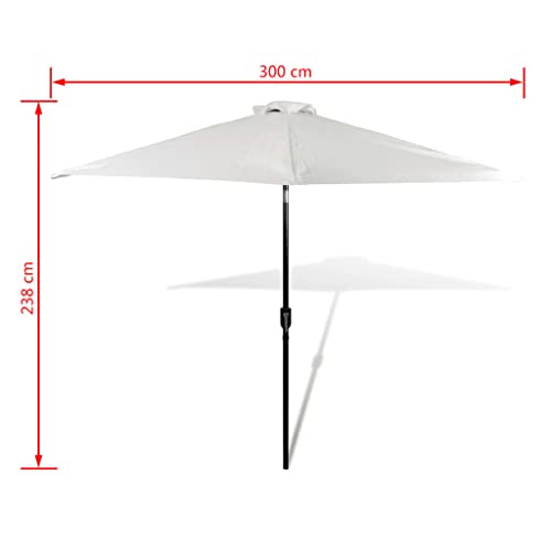 Outdoor Living - Gazon & Tuin -Parasol Zand Wit 3m Stalen Paal - Afbeelding 7