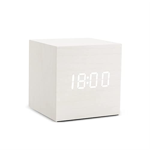 Relojes de escritorio electrónicos con control de voz y pantalla LED de madera