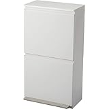 アスベル フタ付きゴミ箱 ペダル2段ワイド ニオイ漏れ防ぐ 40L 白 衛生的 A6604