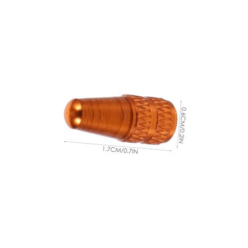 ORFOFE 6 Pcs Tapas para Válvula Francesa de Aleación de Aluminio para Bicicletas Cubiertas Naranja para Polvo Tapas de Aire para Neumáticos para Bicicleta de Montaña y Ruta Resistente a la Corrosión Protección de Sellado miniatura 2