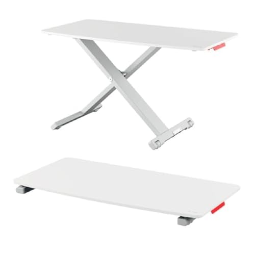 Leitz Ergo Standing Desk Converter, Adjustable Sit to Stand Up Desk Workstation, Monitor Riser, Holds Laptop and Mouse (65330085-NA) by Leitz - Used condition - US$35.18